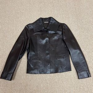 Barbara Bui Dark Brown Leather jacket.